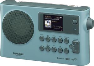 Sangean WFR-28BT Internetradio mit DAB+/FM, WLAN, BT, Akku, UPnP, versch. Farben Farbe: Hellblau