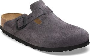 Birkenstock Chodaki damskie Boston 30146-37, 30146-38, 30146-39, 30146-40, 30146-41 BIR-1028552 Velvet szary 40 [Buty damskie]