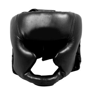 Verdicken Sie das Boxtraining Kopfschutz Protector Gesichtsschutz Helm Kopfbedeckung Schwarz