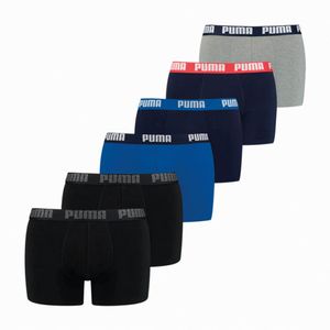 PUMA Herren Boxer Shorts, 6er Pack - Basic Boxer ECOM, Baumwolle Stretch, Everyday Blau L