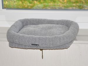 Katzen Fensterliege Fensterliegekissen nanook Sleepy grau  46 cm