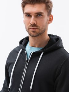 Ombre Clothing Herren Keegan Sweatshirt mit Reißverschluss Schwarz XL
