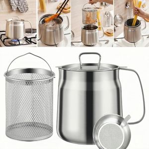 304 Edelstahl-Öl-Filter-Topf große Kapazität vielseitige Öl-Filter-Behälter Heavy Duty Edelstahl (2L)