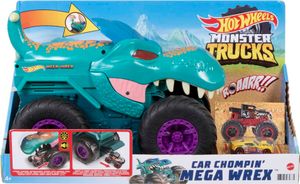 Hot Wheels Monster Trucks pożeracz samochodów Mega Wrex, w zestawie 1 samochodzik
