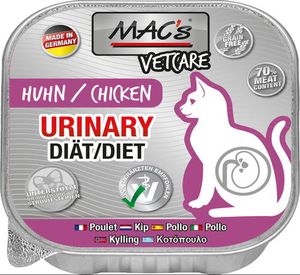 MAC’s Cat Vetcare Katzenfutter Urinary Huhn Nassfutter Schalen 16x100g