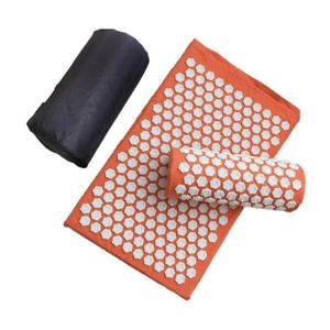 Akupressurmatte Lotus, mit Kissen und Tragetasche, extra starker Massageeffekt, Orange / Mit Tasche