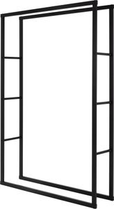 ML-Design Kaminholzregal aus Metall, 100x150 cm, Schwarz, Innen/Außen, Brennholzregal Holzaufbewahrung aus beschichtetem Stahl