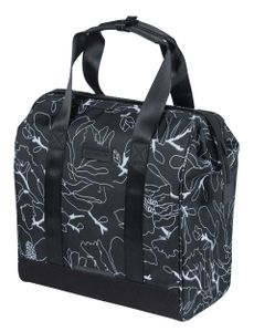 BASIL Shoppingtasche "Grand Bicycle Shop 600D Polyester, schwarz mit Blumenmotiven