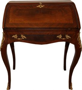 Casa Padrino Barock Sekretär Mahagony Braun Intarsien B 74 x H 91 x T 38 cm-  Sekretär Antik Stil
