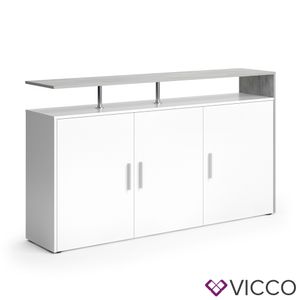 Vicco Sideboard Amato Beton Weiß 160 x 91,6 x 35 cm Holzwerkstoff
