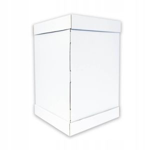 Tortenkarton 30x30x45 cm Weiß – Stabiler Kuchenbox für Hochzeitstorte, hohe Torte & Motivtorte – Lebensmittelechte Verpackung, Faltkarton