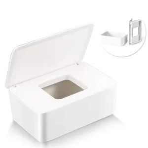 Feuchttücher-Box,Baby Tücher Fall,Toilettenpapier Box,Tissue Aufbewahrungskoffer,Kunststoff Feuchttücher Spender,Tücherbox,Servie Serviettenbox (Weiß)