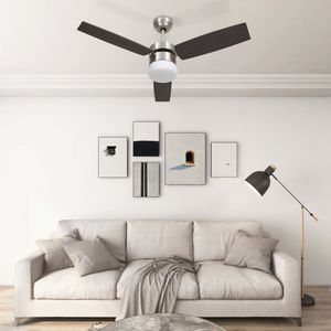 Stropný ventilátor so svetlom a ovládačom 108 cm, tmavohnedý
