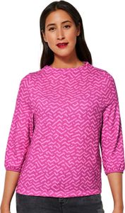 28320 Street One, ,  Damen Pullover, weicher Feinstrick, rosa pink bedruckt, 36