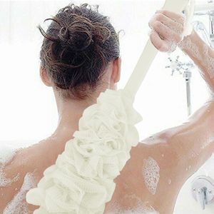 Körperbürste Badebürste Message Duschbürste mit langem Stiel Rückenbürste, Farbe Weiß
