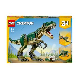 LEGO Creator T.Rex, 3-in-1-Dino zum Umbauen in einen Triceratops oder Pterodaktylus, bewegliches Dinosaurier Modell für Kinder, Geschenk für Jungen und Mädchen 31151