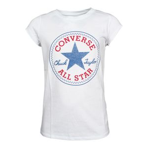 Converse Mädchen T-Shirt Print Chuck Patch Tee weiß, Größe:M
