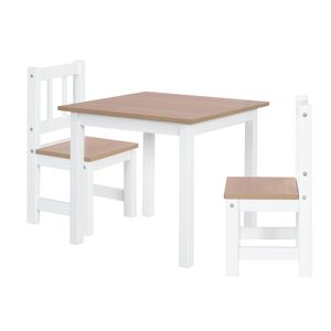 roba Kindersitzgruppe 'Woody' - 2 Kinderstühle & 1 Tisch - Sitzgarnitur / Sitzmöbel für Kinder in Holzdekor & Weiß