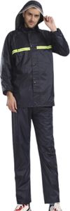 1 Set Regenanzug für Erwachsene, wasserdicht, atmungsaktiv, mit hoher Sichtbarkeit, reflektierende Streifen, für den Außenbereich, mit Kapuze, Regenjacke und Hose, für Männer und Frauen, mit Kapuze, Regenbekleidung