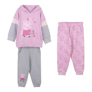 3 ks. Tepláková súprava Peppa Pig Hoodie + 2 nohavice 116 cm Ružovo-sivá