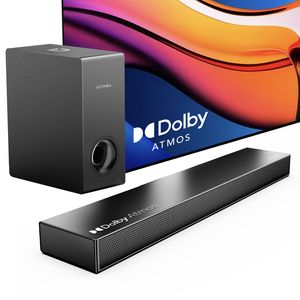 ULTIMEA 2.1 Kanal Soundbar mit Subwoofer, BassMAX, 3D Surround Sound System für TV-Lautsprecher, HDMI eARC, Nova S50