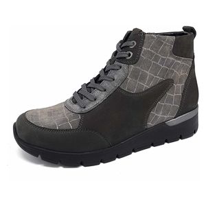 Waldläufer K-Ramona 626801-406 Damen Winter Boots Carbon Basalt Leder NEU - Damenschuhe Bequeme Stiefel / Stiefeletten, Grau, leder (denver vici denver taipei)