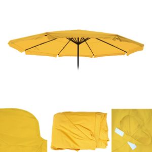 Ersatz-Bezug für Sonnenschirm Meran Pro, Gastronomie Marktschirm mit Volant Ø 5m, Polyester  gelb