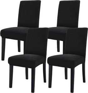 balenie 4 elastických poťahov na stoličky, odnímateľný poťah na stoličky, výška od 45 do 60 cm, šírka/hĺbka od 40 do 50 cm - CHAIRGLAM Black