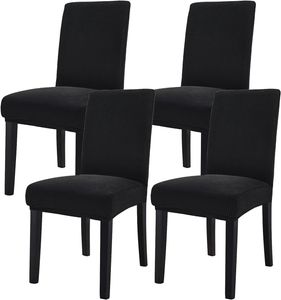 balení 4 natahovacích potahů na židle, snímatelný potah na židli, výška od 45 do 60 cm, šířka/hloubka od 40 do 50 cm - CHAIRGLAM Black