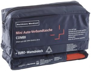 Holthaus Mini 3in1 KFZ Auto Verbandtasche + Warndreieck + Warnweste Din 13164