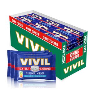 VIVIL Extra Strong Pfefferminz Pastillen ohne Zucker | 26 x 3er Pack