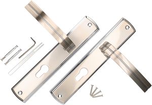 KOTARBAU® Türdrückerset 90 mm PZ Langschild Nickel-Chrom Universal Modern