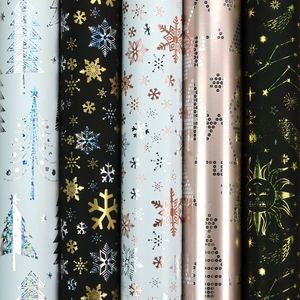 NORDIC LIGHTS Metallic-Geschenkpapier für Weihnachten – 150 x 70 cm – 5 Rollen