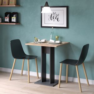 Livinity® Ewert jedálenský stôl, 65 x 65 cm, antracitový/zlatý dub