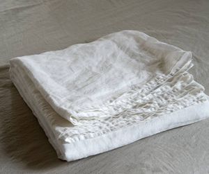 Passion for Linen | Luxus Bettlaken Maxime | 100 % Leinen, Größe:285-300 cm, Farbe:Off White