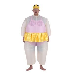 Decdeal Netter erwachsener aufblasbarer Ballerina-Kostuem-fetter Anzug fuer Frauen / Maenner Luefter betriebenes Explosions-Halloween-Partei-fantastisches Overall-Outfit