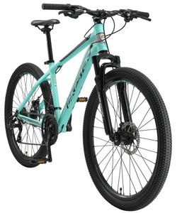 BIKESTAR hliníkový horský bicykel 26 palcov, 21 rýchlostí hardtail šport MTB 16 palcový rám kotúčová brzda odpružená vidlica, Mint