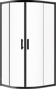 Duschkabine Viertelkreis Schwarz 90x90 190 cm Nano Glas Gehärtetes Transparent 6 mm | BADLAND HELA