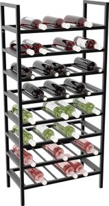MetaloPro Weinregal Jerez – Schwarzes Metallregal Für 56 Weinflaschen, Robustes Design, Ideal Für Küche, Keller Oder Bar – 125×60×30cm