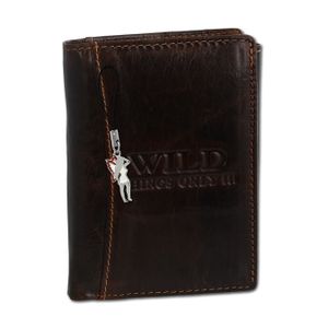 Wild Things Only skórzany portfel unisex portmonetka brązowy 9x2x12cm D2OPJ113N