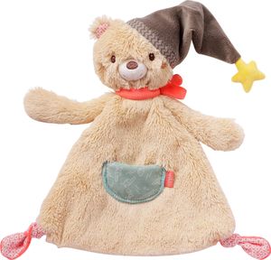 Fehn Schmusetuch Baby Schnuffeltuch mit Bär Köpfchen - Kuscheltuch für Neugeborene - Kuscheltier Spielzeug Stofftier - Plüschtier Stofftuch zum Kuscheln für Babys und Kleinkinder ab 0+ Monaten