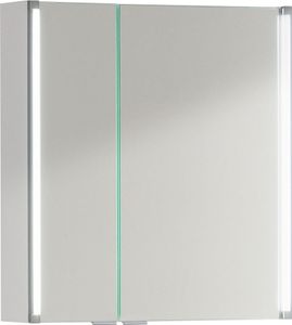 FACKELMANN LED Spiegelschrank / ideal zum verstauen von Badutensilien / Maße (B x H x T): ca. 61 x 67 x 16,5 cm / Schrank mit Spiegel & LED-   fürs Badezimmer / 2 Türen / Korpus: Weiß