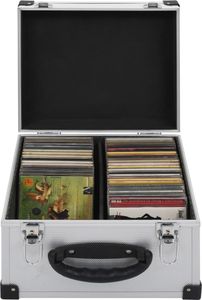 vidaXL CD-Koffer für 40 CDs Aluminium ABS Silbern