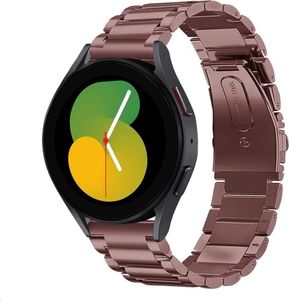 Strap-it Stahlarmband - Kompatibel mit Samsung Galaxy Watch 5 Armband 40mm Ersatzarmband Edelstahl - Faltschließe - Hochwertiges Material - für Samsung Galaxy Armband Braun