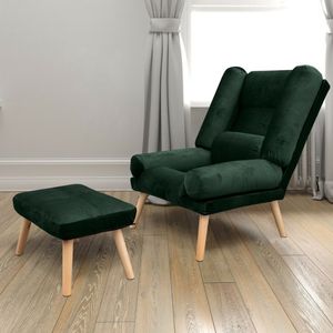 Liegesessel Sessel Relaxsessel Leo mit Fußhocker Rückenlehne 5-stufig einstellbar Farbe: Amor Velvet 4311
