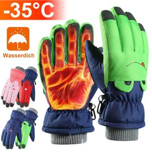 Kinder Handschuhe Winter Outdoor Warme Winddichte Wasserdicht Winterhandschuhe Sport Fahrradhandschuhe, Grün