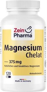 ZeinPharma Kapsułki z chelatem magnezu dla prawidłowego funkcjonowania mięśni i nerwów, 120 kapsułek