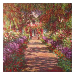 Aluminium Print - Claude Monet - Weg in Monets Garten in Giverny - Quadrat 1:1, Größe HxB:60cm x 60cm
