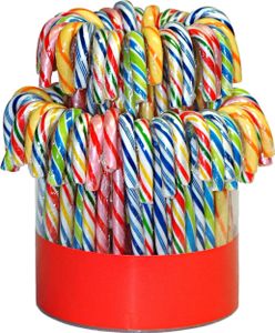 Candy Can farebné pruhované dáždniky z cukrovej trstiny ohnuté 72 kusov 1008g
