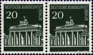 Briefmarken Berlin (West) 1966 Mi 287wP waagerechtes Paar postfrisch Brandenburger Tor